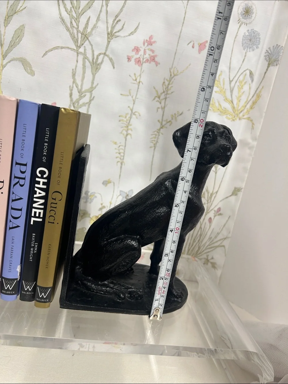 Pottery BarnVTG  Black Cast Iron Labrador Dog Bookend Pair